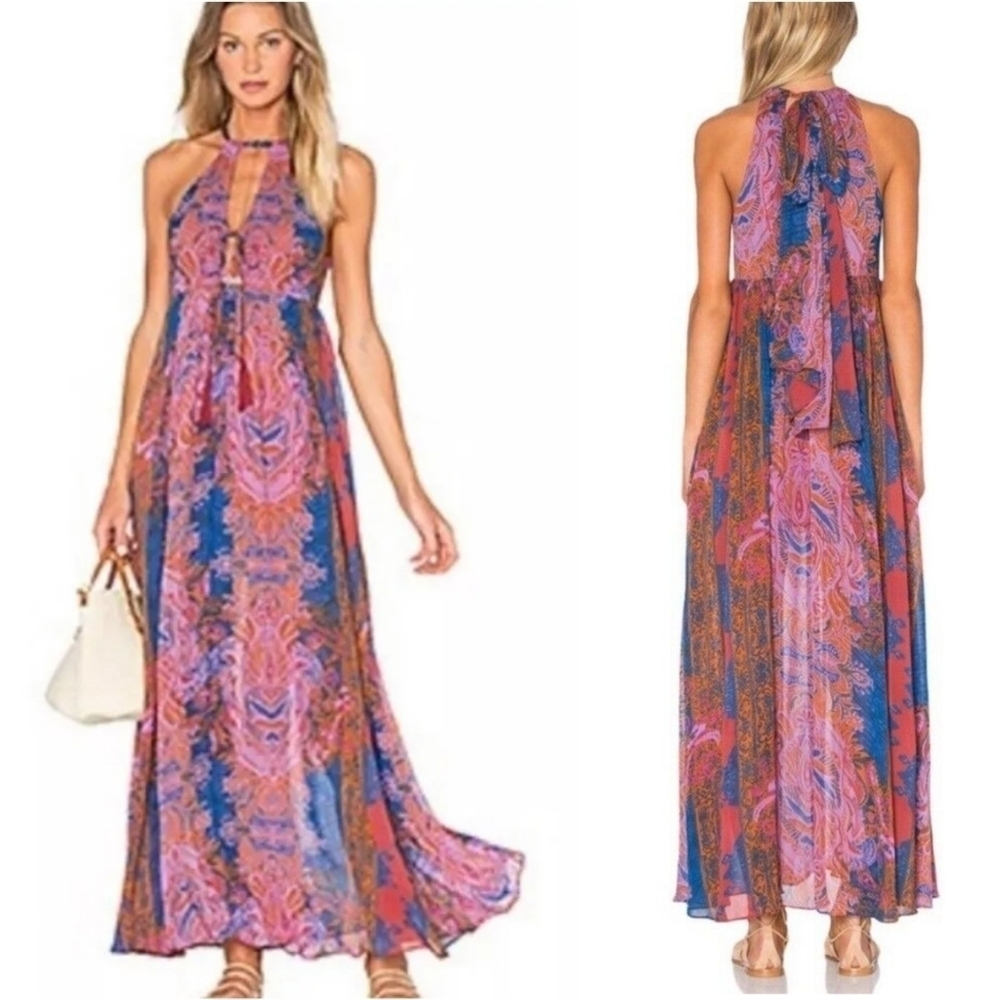 Free People Unattainable Mixed Print Maxi Dress